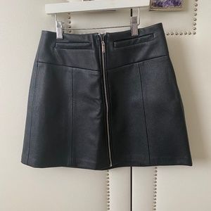 Black Faux Leather Mini Skirt